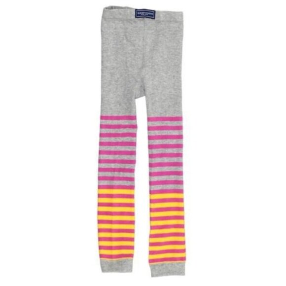 Tooby Doo girls footless sweater tights leggings 2 gray, yellow & pink NEW - Picture 8 of 8